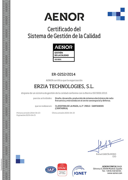 AENOR Certificate