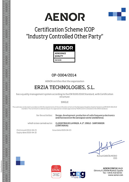 AENOR Certificate