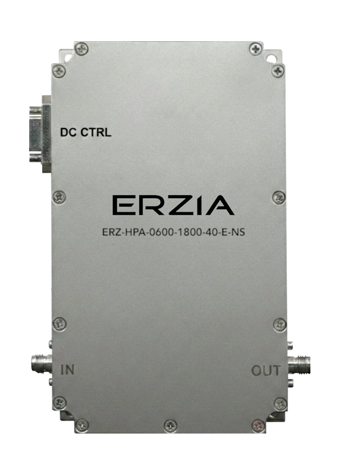 ERZ-HPA-0600-1800-40-E-NS is a microwave power amplifier based on GaN, specially prepared for New Space applications