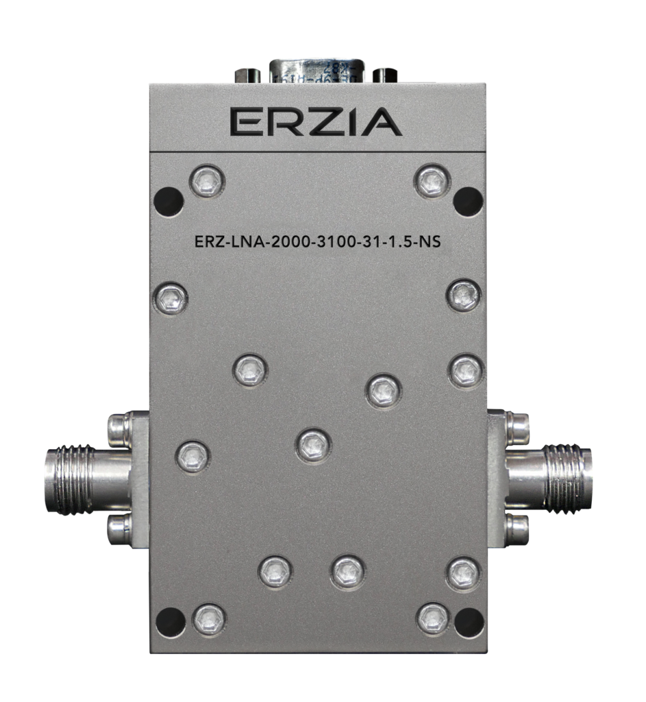 ERZ-LNA-2000-3100-31-1.5-NS Low Noise Amplifiers 20 to 31GHz, Noise Figure 1.6 dB, Gain 31dB