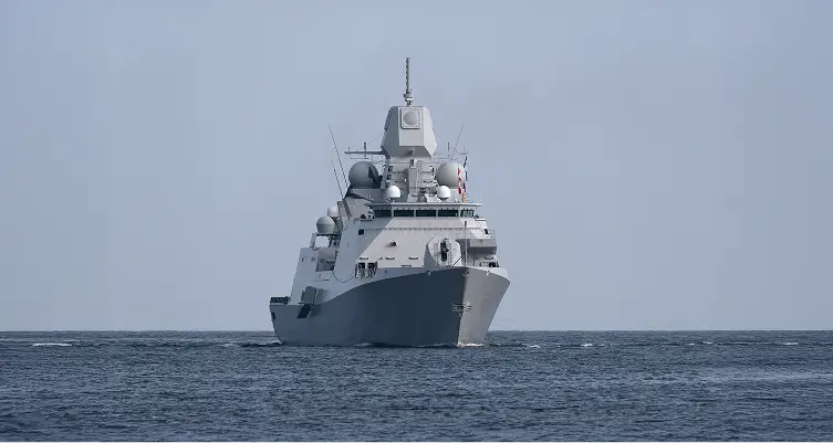 Military ship at sea